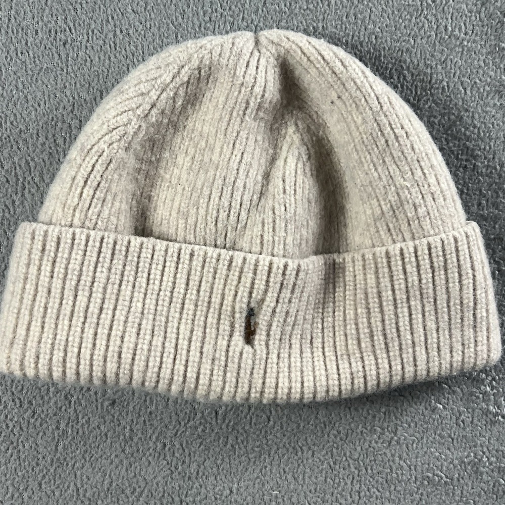 Polo Ralph Lauren Brown Solid Beanie Hat One Size Childs Merino wool